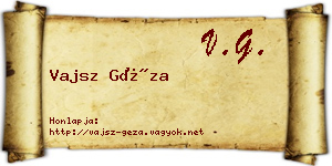 Vajsz Géza névjegykártya